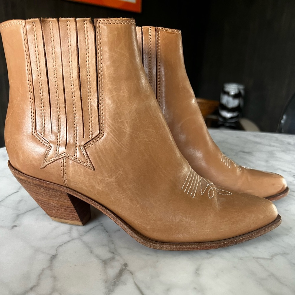 Golden Goose Tan Ankle Boots